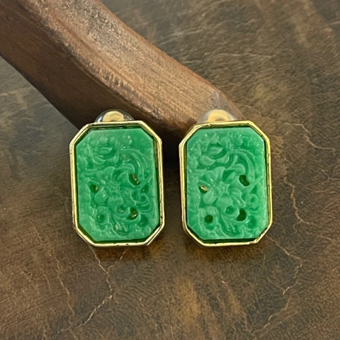 Brinco Art Déco - Banho Ouro