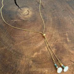 Colar Pérola Barroca e Jade