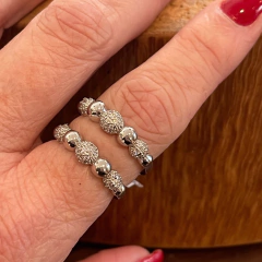 Anel Aliança Ródio Bolinha Zircônia - comprar online