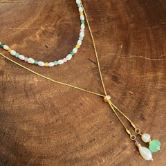 Colar Pérola Barroca e Jade na internet