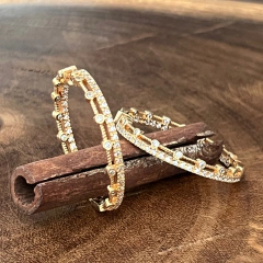 Brinco Argola Zircônia - Banho Ouro