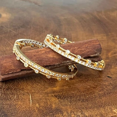 Brinco Argola Zircônia - Banho Ouro - comprar online