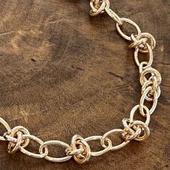 Correntes Elos Intercalados - Banho Ouro - comprar online