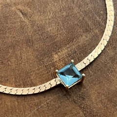 Colar Choker Cristal - Banho Ouro - comprar online