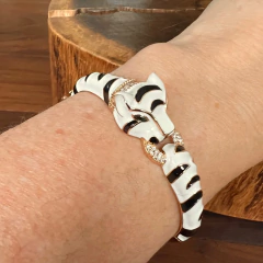 Bracelete Pantera Esmaltado - Banho Ouro - comprar online