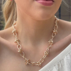 Correntes Elos Intercalados - Banho Ouro na internet