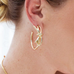 Brinco Argola Laço - Banho Ouro - comprar online