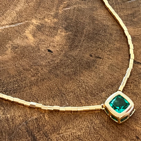 Colar Cristal London - Banho Ouro.