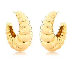 Brinco Argola Gota Gomos - Banho Ouro - comprar online