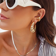 Brinco Argola Gota Gomos - Banho Ouro - Daniela Lopes Acessórios