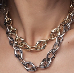 Corrente Elos Losangos Trabalhados e Lisos Banhados a Ouro 18k - Daniela Lopes Acessórios