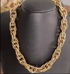 Corrente Elos Ovais Intercalados Lisos - Banho Ouro - comprar online