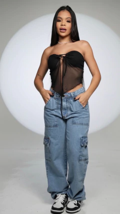 Calça jeans wide leg livia na internet