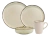 Vajilla 24 Pzs Playo Hondo Postre Taza Porcelana Ivory Beige