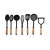 Set X 7 Utensilios De Cocina Mango Madera Punta Nylon