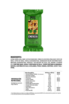 BLISTER ENERGÍA - Barrita de cereal x 12 unidades - Molé Alimentos