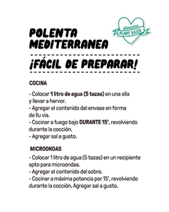 Polenta Mediterránea, Sin tacc - tienda online