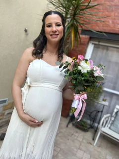 Vestido de Fiesta para Embarazada de Gasa Plisse Amplio en internet