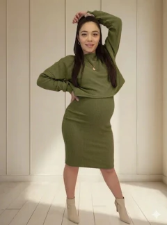Conjunto Vestido y Buzo corto para Embarazo y Lactancia - tienda online