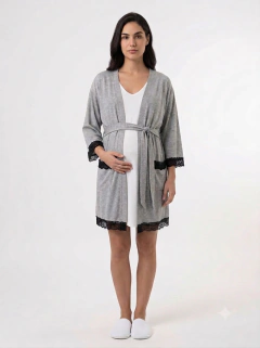 Bata de Lanilla con Bolsillos y Lazo - comprar online