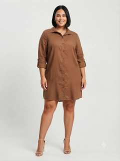 Vestido Camisero de Lino Mangas regulables - comprar online