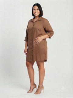 Vestido Camisero de Lino Mangas regulables - tienda online