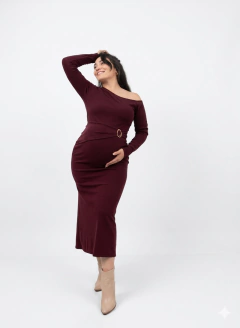 Vestido un Hombro con Hebilla