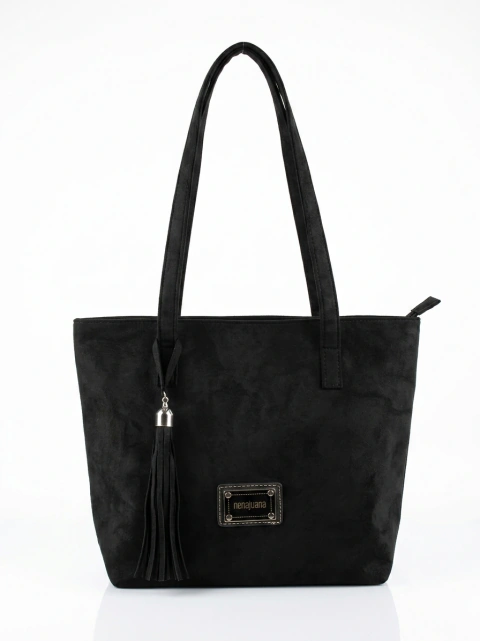 Cartera de gamuza con fleco