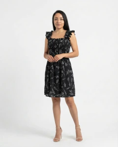 Vestido Corto Estampado con Frunce en Busto - Seni Ropa Maternal
