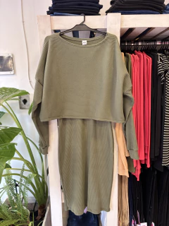 Conjunto Vestido y Buzo corto para Embarazo y Lactancia - Seni Ropa Maternal