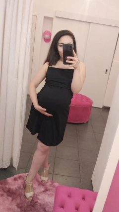 Vestido de Crepp Drapeado en Escote Apto Lactancia - comprar online