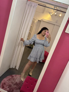 Vestido Floreado con Volados Manga Larga - Seni Ropa Maternal