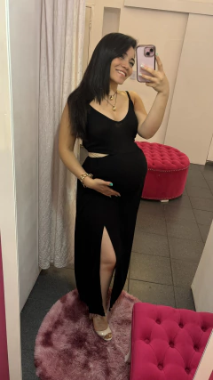 Vestido de Lino con Recortes para Embarazada ( ROJO TALLE M y L)