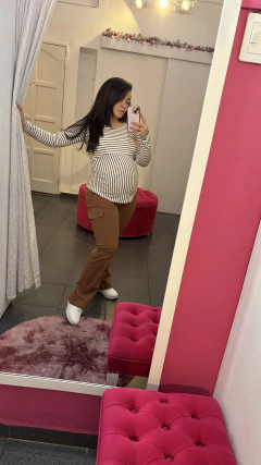 Remera Básica a Rayas para Amamantar