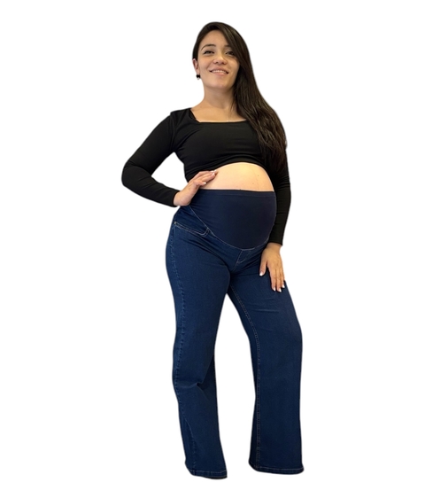 Jeans Wide Largo Faja Confort para Embarazo
