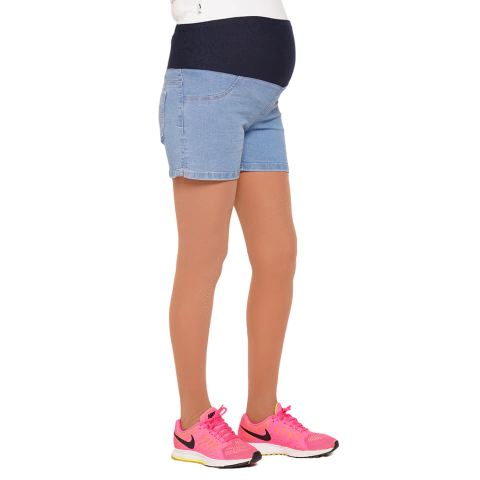 Short Clásico de Jeans Celeste para Embarazadas