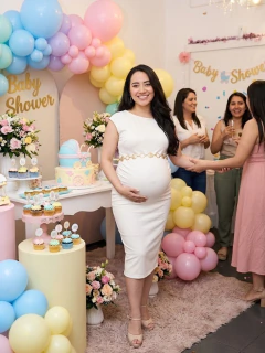Vestido al Cuerpo con Frunces para Embarazo