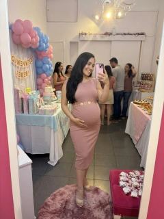 Vestido al Cuerpo con Frunces para Embarazo en internet