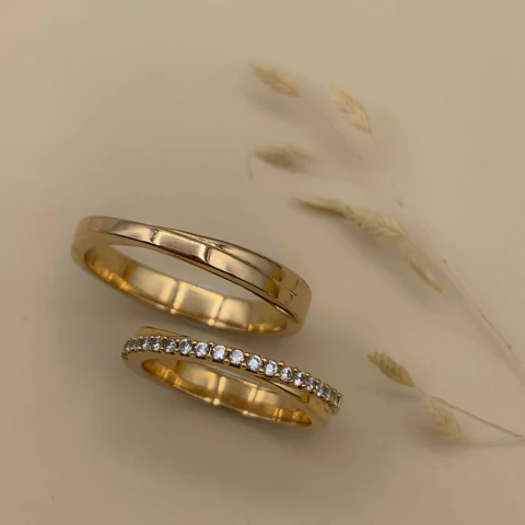 Par de alianças | Together 83 Gabi e Fabrício - Ouro 18k