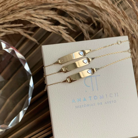 Pulseira Personalizada Nome Baby com Diamante - Ouro 18K