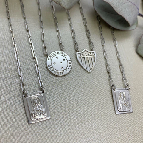 Escapulário Times do Coração - Prata 925