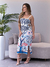 Vestido mídi canelado premium costas abertas