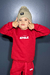 Blusão moletom peluciado mini vermelho