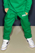 Calça moletom peluciado mini verde