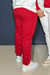 Calça moletom peluciado vermelho unissex - comprar online
