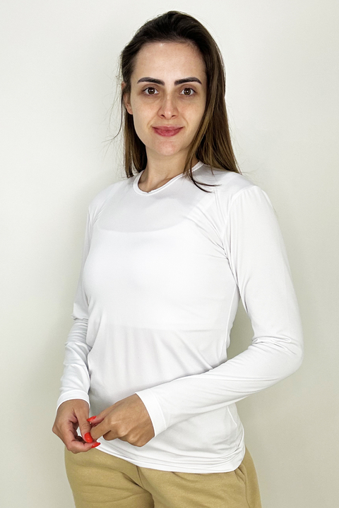 Camiseta térmica branca unissex