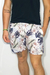 Short Tactel Branco Folhas masculino