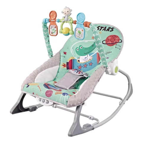 DUCK MECEDORA CON VIBRACIÓN Y MÚSICA 0-18 KG. - COCODRILO VERDE