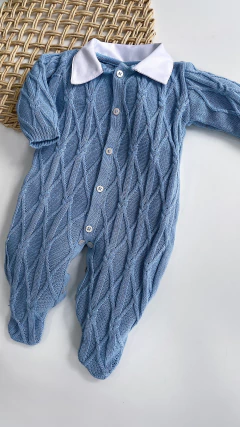 Macacão tricot azul claro - Soninho Infantil