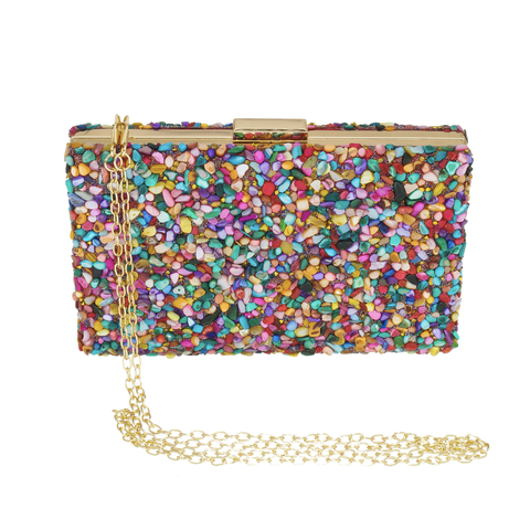 Bolsa Festa Clutch Pedraria Colorida - comprar online
